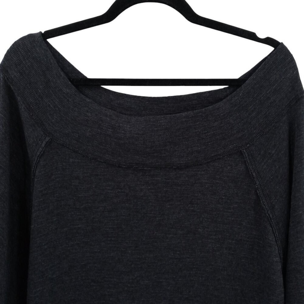 We the Free People Off the Shoulder Long Sleeve Tunic Top Size M Knit Gray - Picture 2 of 10